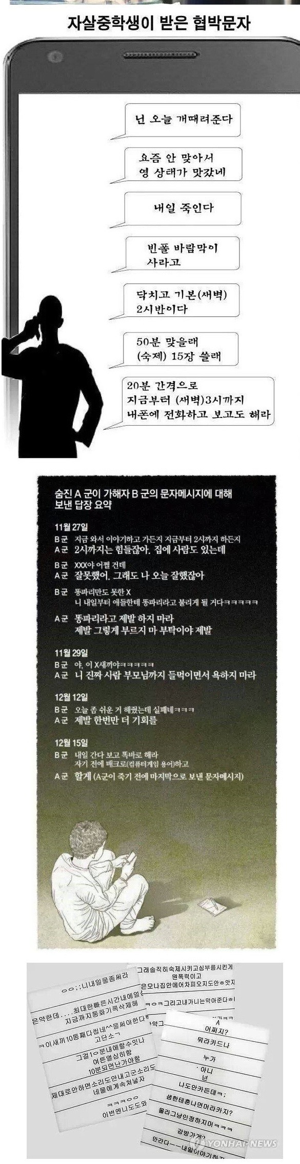 자살한 중학생이 받은 협박문자 | 인스티즈