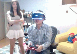 윰댕의 VR플스로 공포게임 하는 대도 놀래키기.gif | 인스티즈