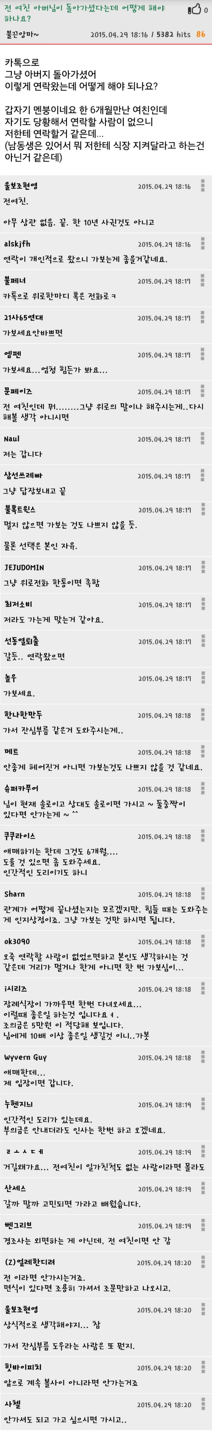 전 여친 아버님이 돌아가셨다는데 어떻게 해야하나요? | 인스티즈