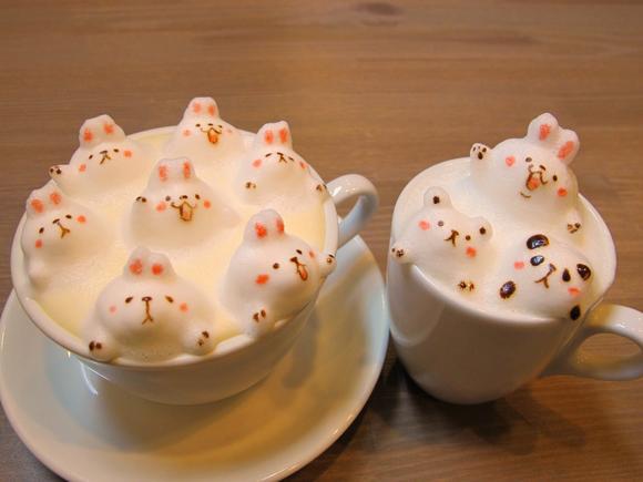 따뜻한 라떼 한 잔! 3D동물 아트라떼 gifjpg | 인스티즈