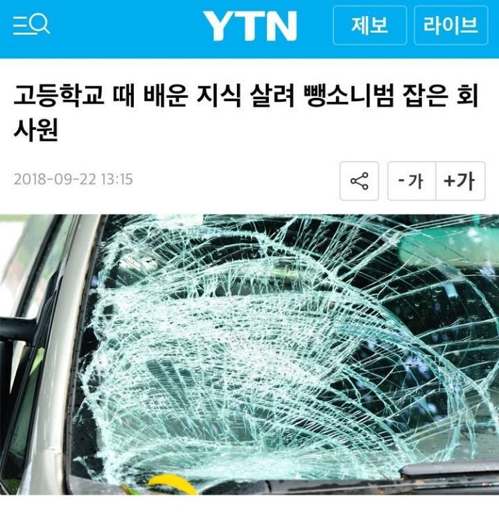 고등학교 때 배운 지식으로 뺑소니범 잡은 회사원 | 인스티즈