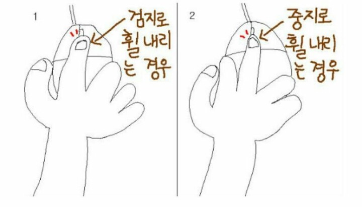 마우스 사용법 1 vs 2.jpg | 인스티즈